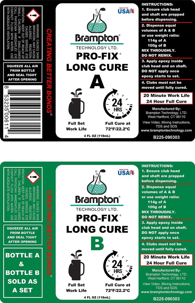 Brampton PRO-FIX Long Cure Golf Epoxy - Full Set Work Life - Extra Strength -...
