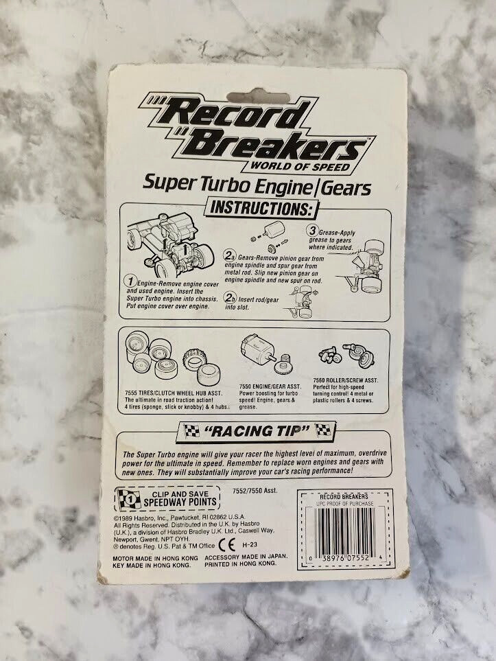 Record Breakers Super Turbo Engine & Gears Hasbro 1989