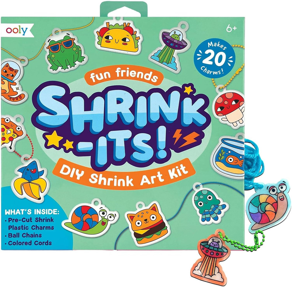Shrink-Its 28 PC DIY Shrinking Art Kit That Creates Charms and Tags, Includes 20
