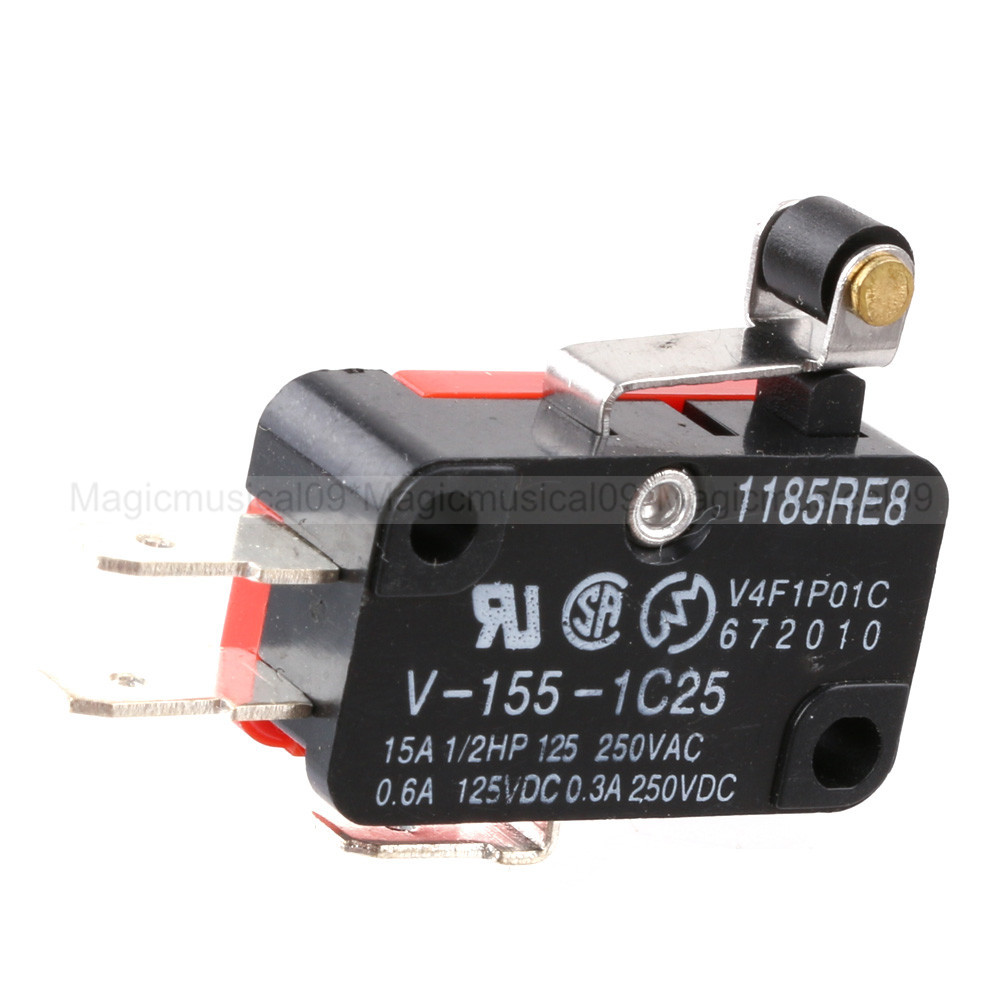 10pcs V-155-1C25 Long Hinge Roller Lever AC DC Micro Switch