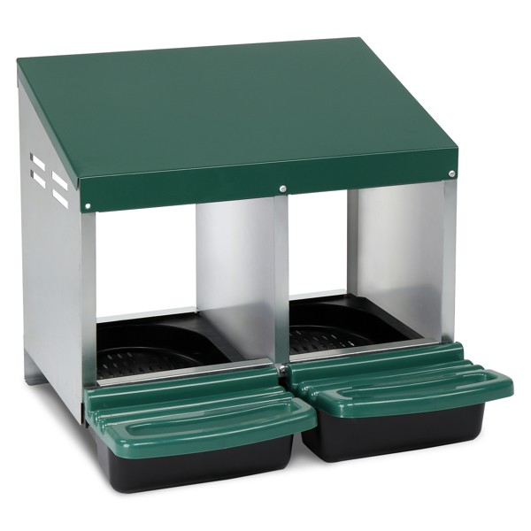 2 Compartment Roll Out Chicken Nesting Box with Plastic Basket, Egg Nest Box Chi