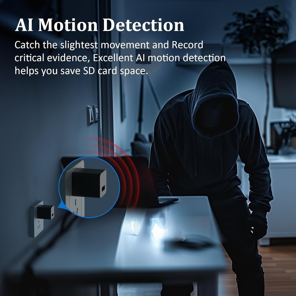 No Audio Charger Camera - Video-Only 1080P Small Camera with Motion Detection...
