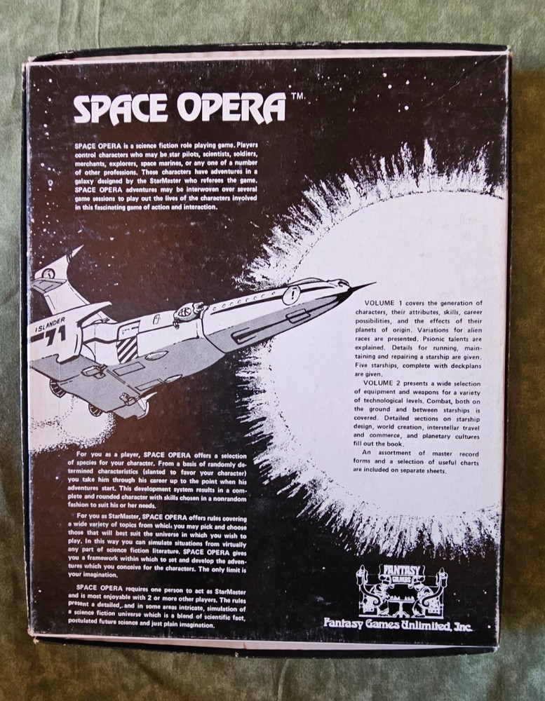 Space Opera RPG Black Box Set Complete w/Ground & Air Equipment Book!