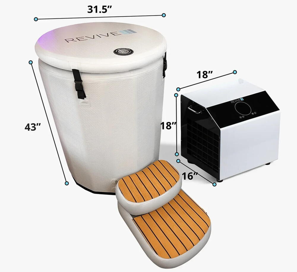 Inflatable Barrel Cold Plunge Ice Bath With 1hp Chiller