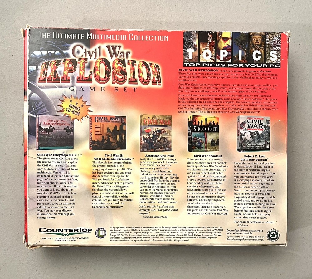 Civil War Explosion Game Set PC 5 CD Mega Set Complete