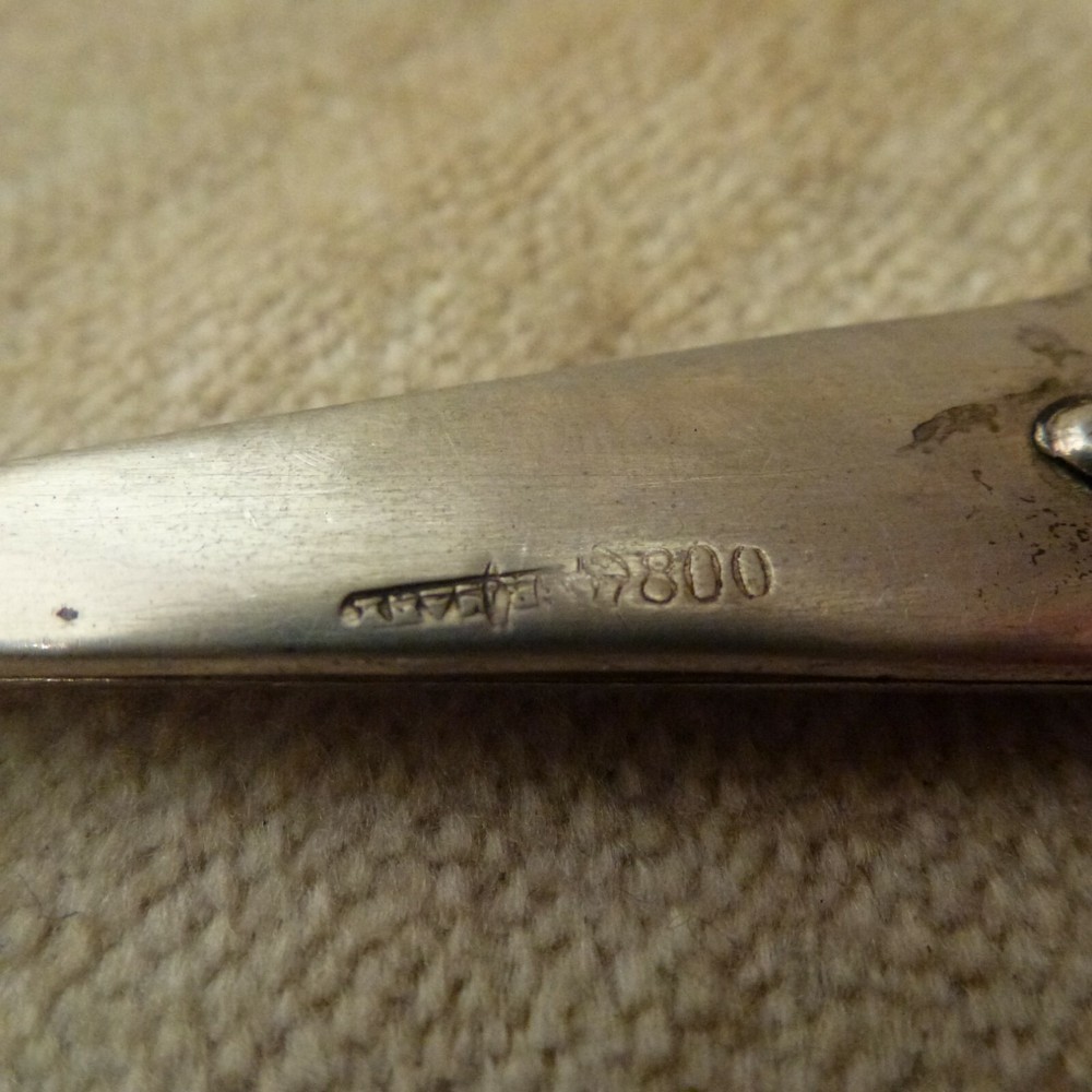 800 Silver Scissors Germany Hallmarked 800 Crescent & Crown Sheers Cutters