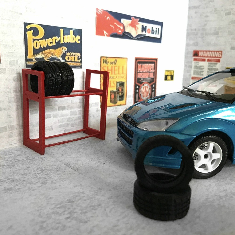 1:24 Scale Diorama Garage Tire Rack / Workshop Accessories