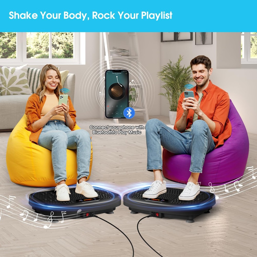 Vibration Plate Exercise Machine for Lymphatic Drainage, 450 Lbs Capacity