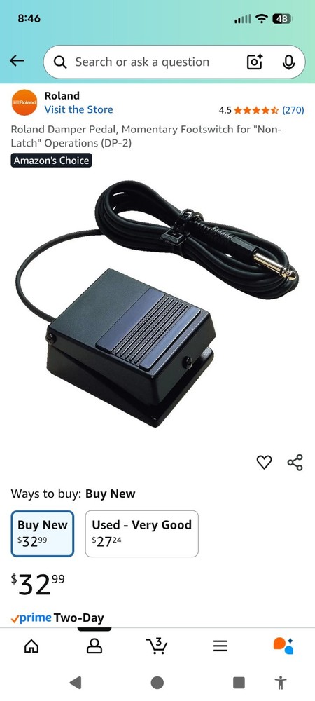 Roland DP-2 Damper Pedal