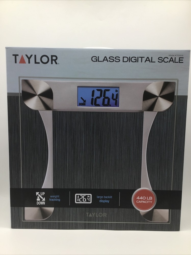 Taylor 440 lb Digital Glass Scale with Weight Tracking Oversized Platform