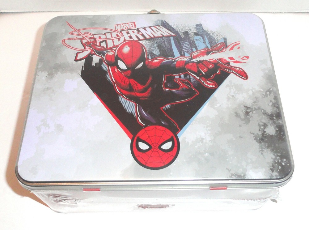 Marvel Spider-Man Limited Edition Tin Lunch Box Gift Set: Socks,Planter READ
