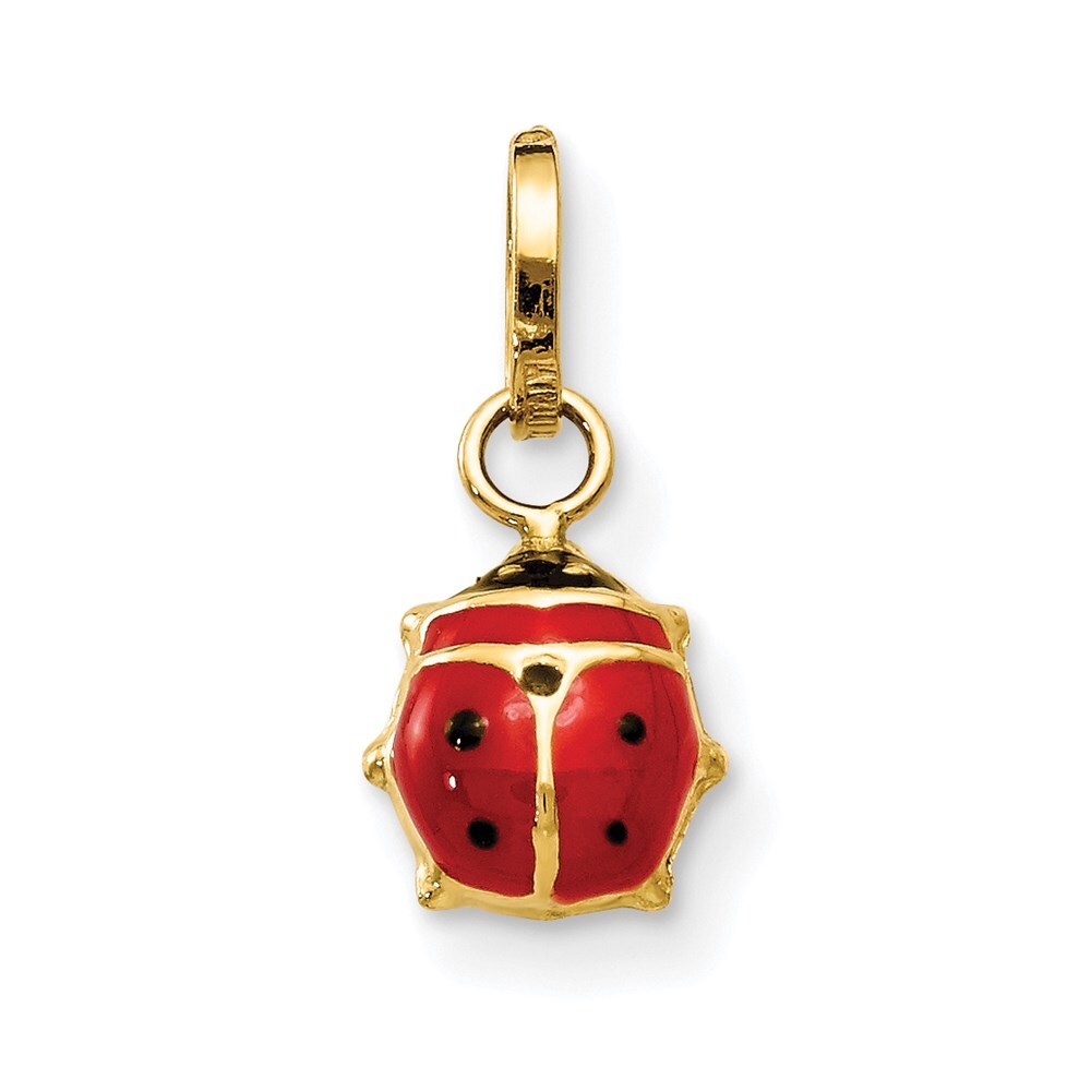 14k Enameled Ladybug Charm Bracelet Necklace