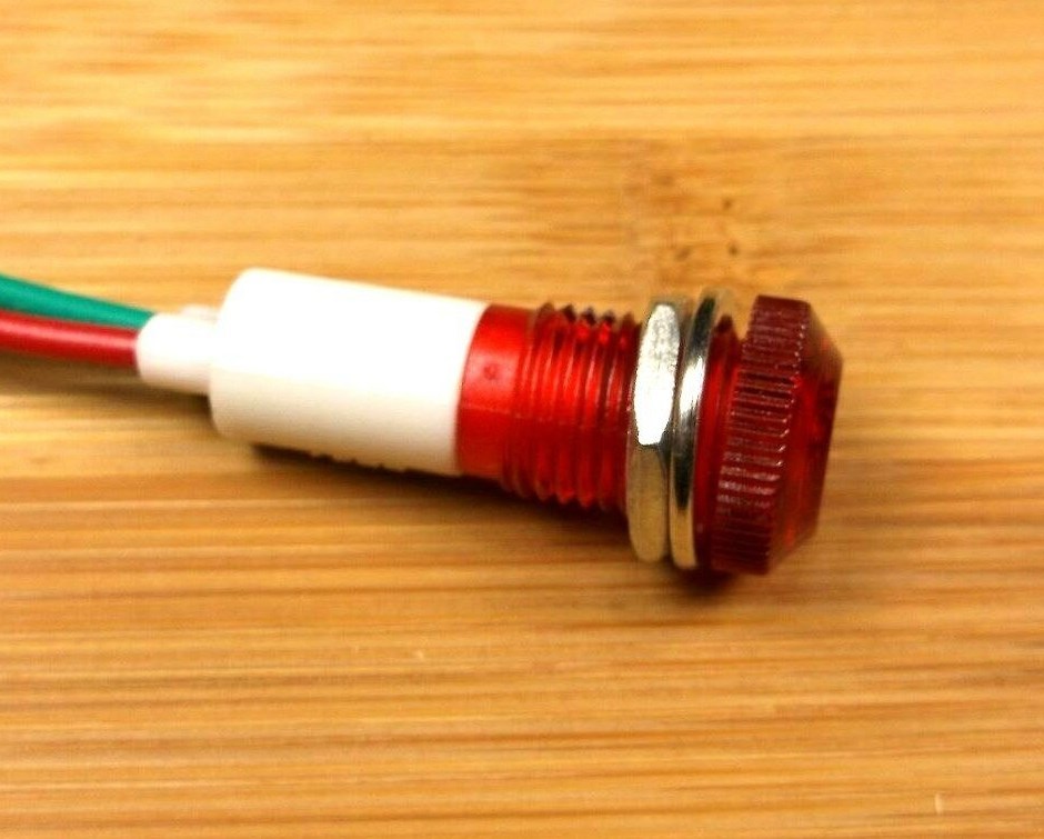 BBT 12 VDC Waterproof Low Profile Red LED Indicator Light