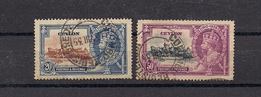 Ceylon 1935 Silver Jubelee sc # 262-263 Used