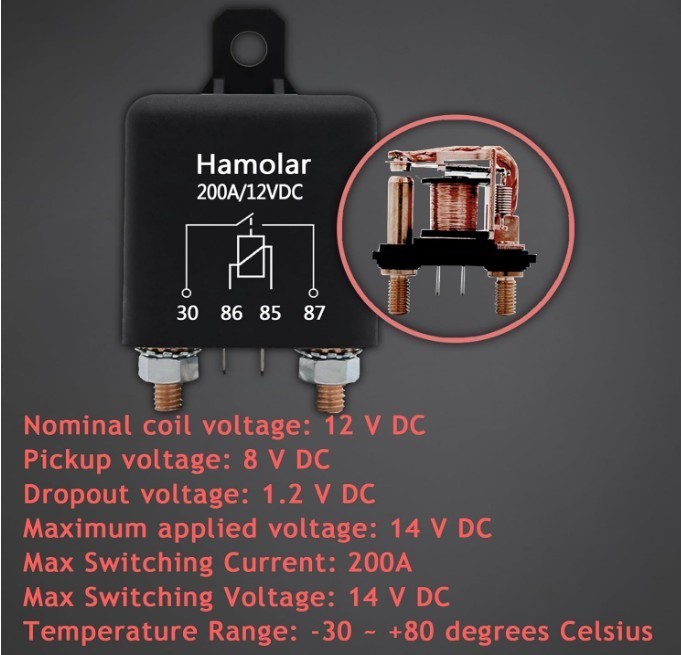 2 Pack 12V 200 Amp Continuous Duty Relay Switch Car Starter Heavy Tool