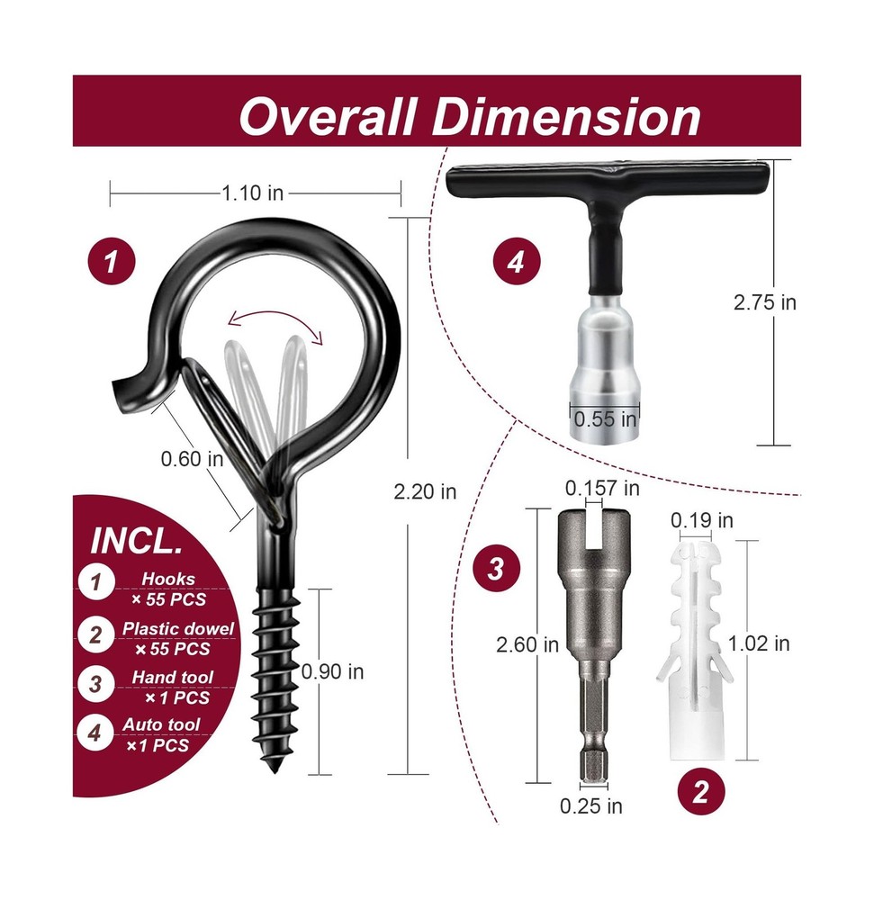 String Lights Screw Hooks for Hanging, Ceiling Hooks for Hanging So... Fast Ship