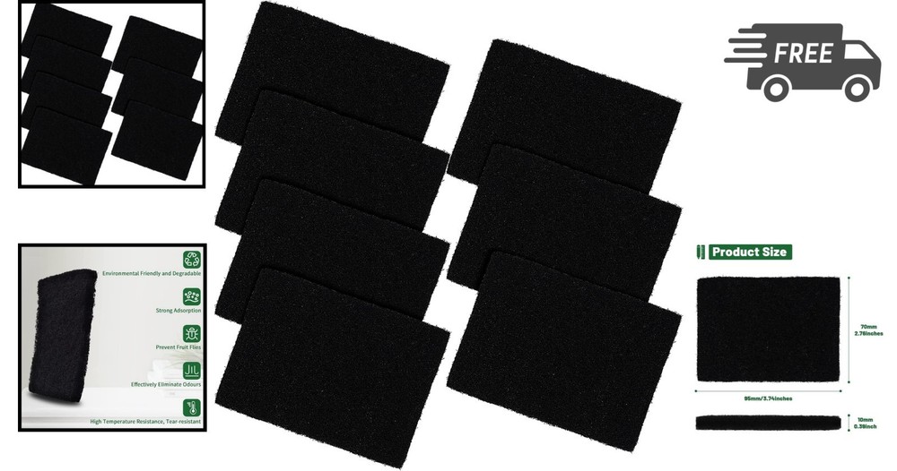 Compost Bin Odor Filters Pack of 7 Activated Carbon Replacement for Kitchen