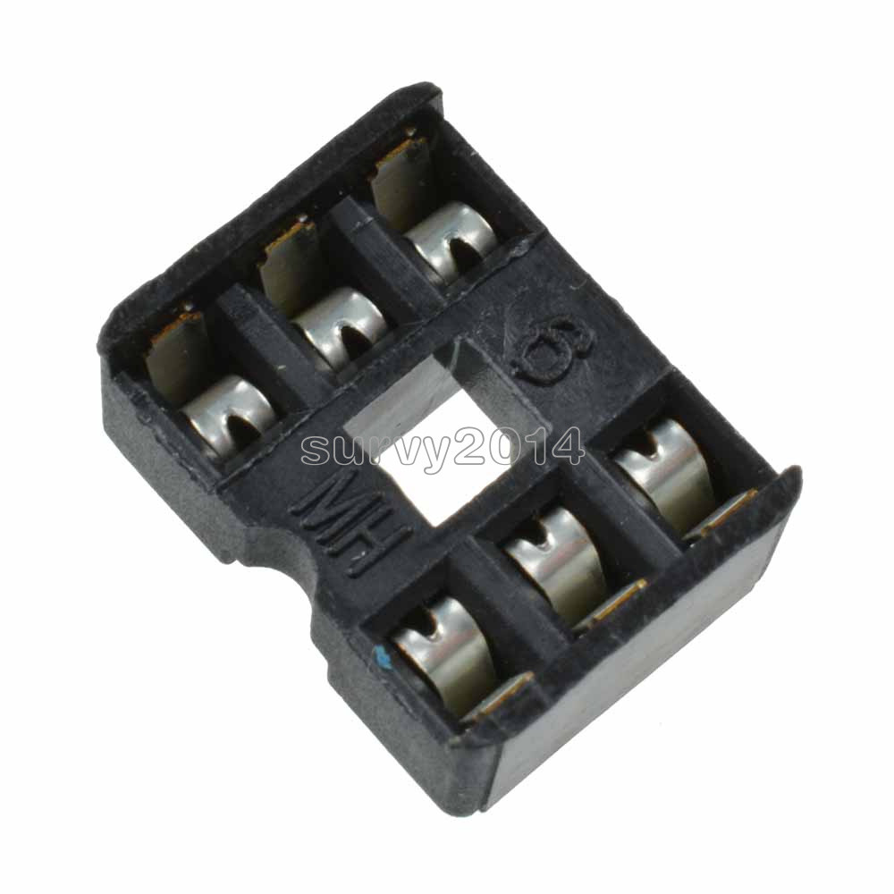 20PCS IC Socket Adaptor PCB Solder Type DIP Socket 6p 6 pin 6-pin