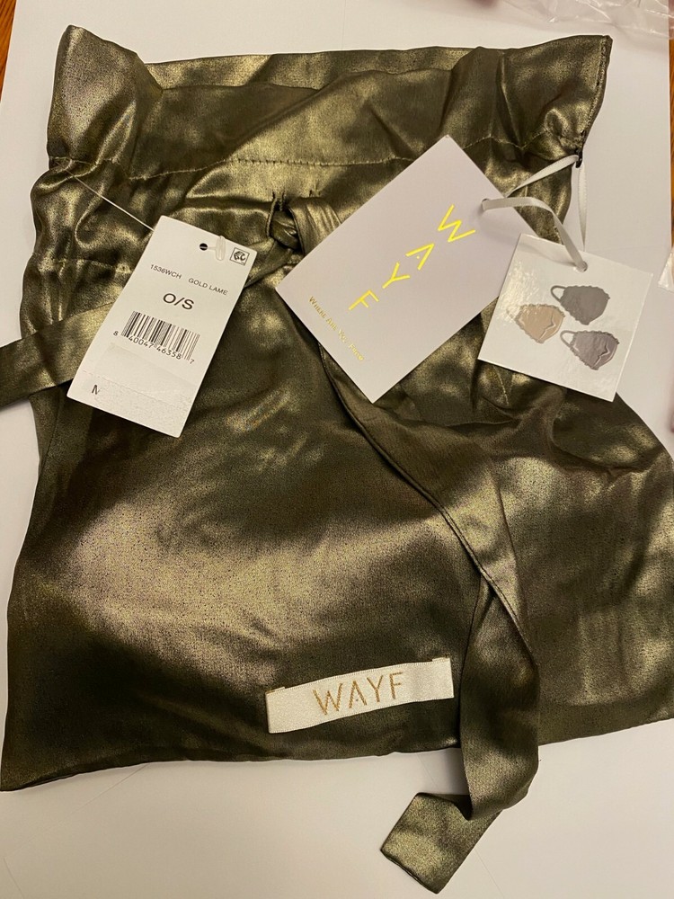 WAYF 3 pack - Satin Reusable Face Mask Metallic w/ Drawstring Bag