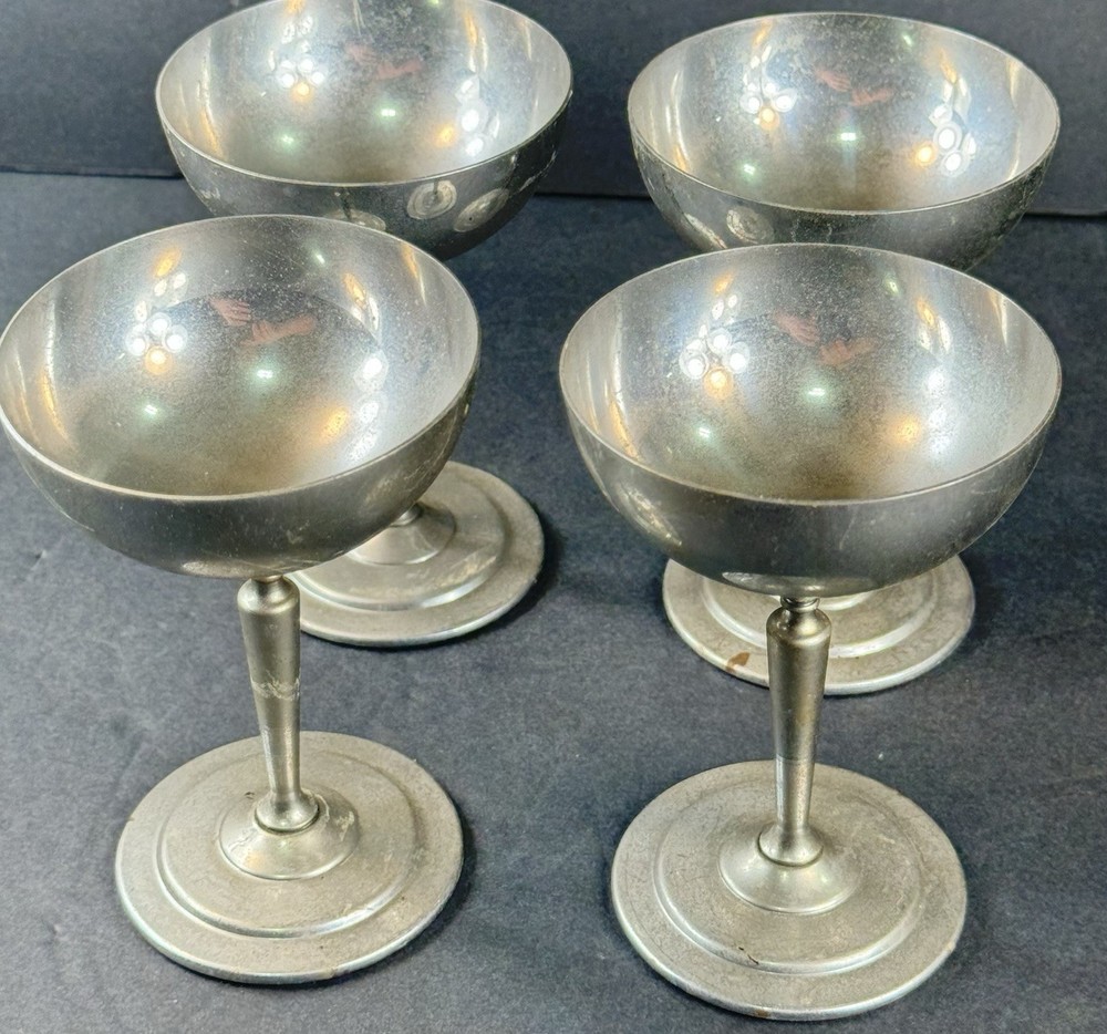 Vtg Metal Wine Cups