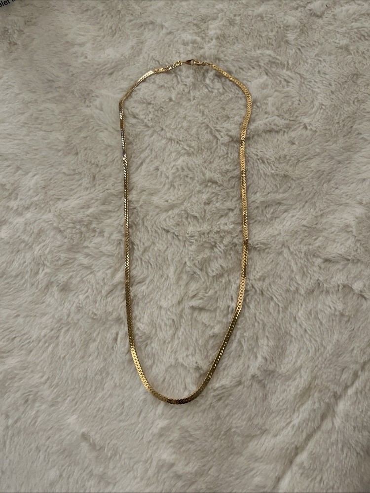 Goldtone Herringbone Chain Necklace