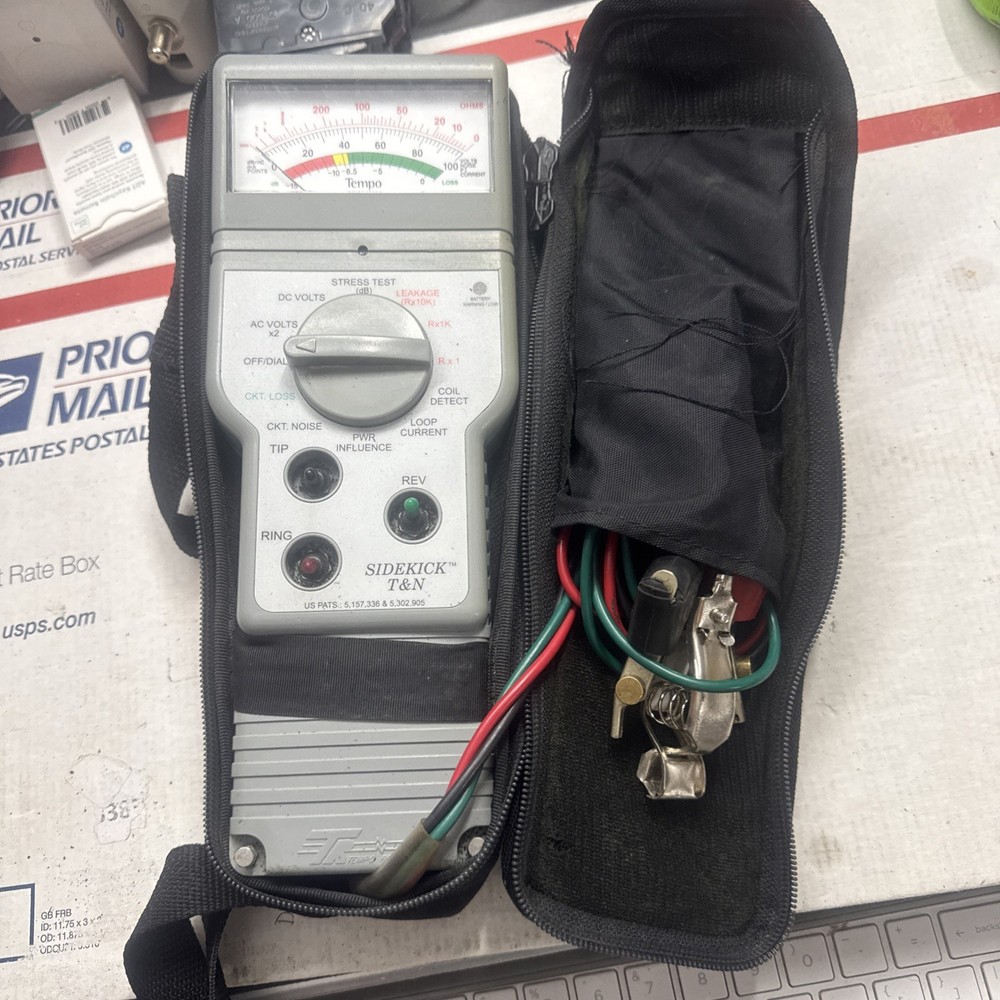 TEMPO SIDEKICK T&N TESTER W/CABLES & CASE (TESTED) SHIPS FAST