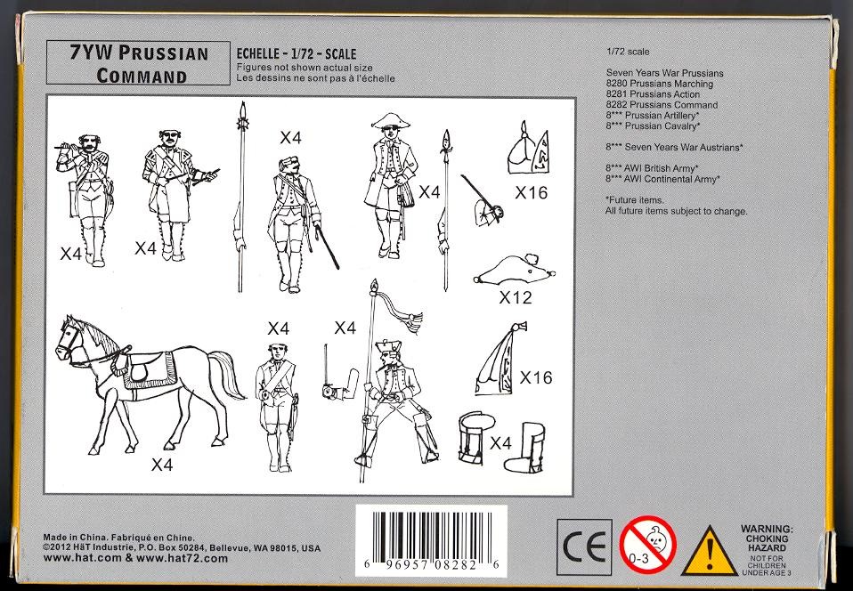 HaT Miniatures 1/72 SEVEN YEARS WAR PRUSSIAN COMMAND Figure Set