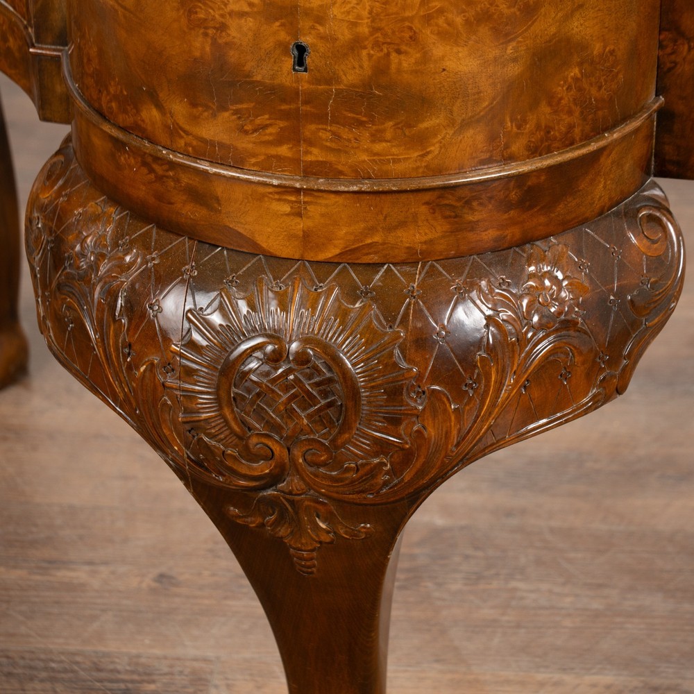 19th Century Rococo Walnut Six Drawer Desk from Denmark