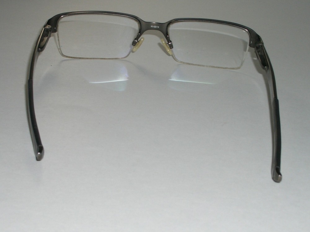 OAKLEY BOOMSTAND 52[]19 PEWTER HALF RIMLESS RECTANGULAR EYEGLASS FRAMES ONLY