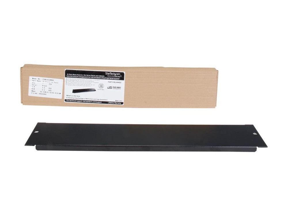 StarTech BLANKB2 StarTech.com Blanking Panel - 2U - 19 in - Steel - Black - Blan
