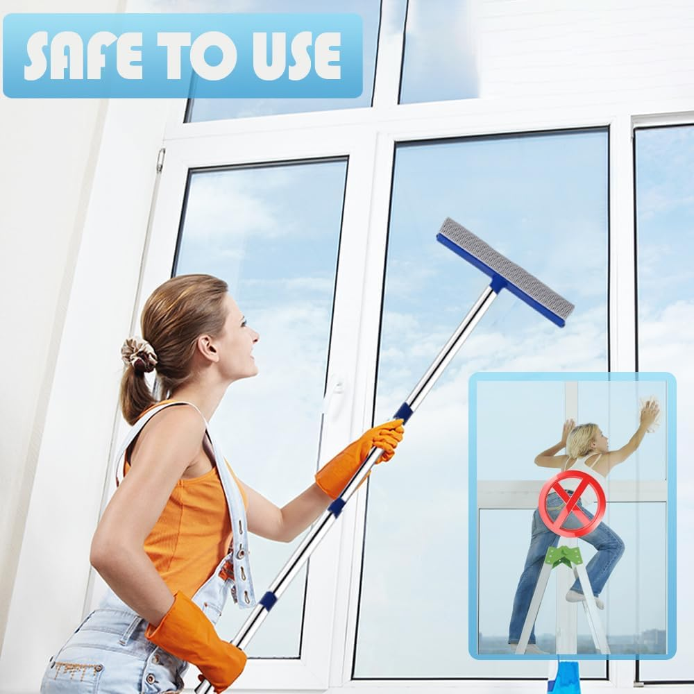 72" Window Squeegee for Window Cleaning - Long Handle Window