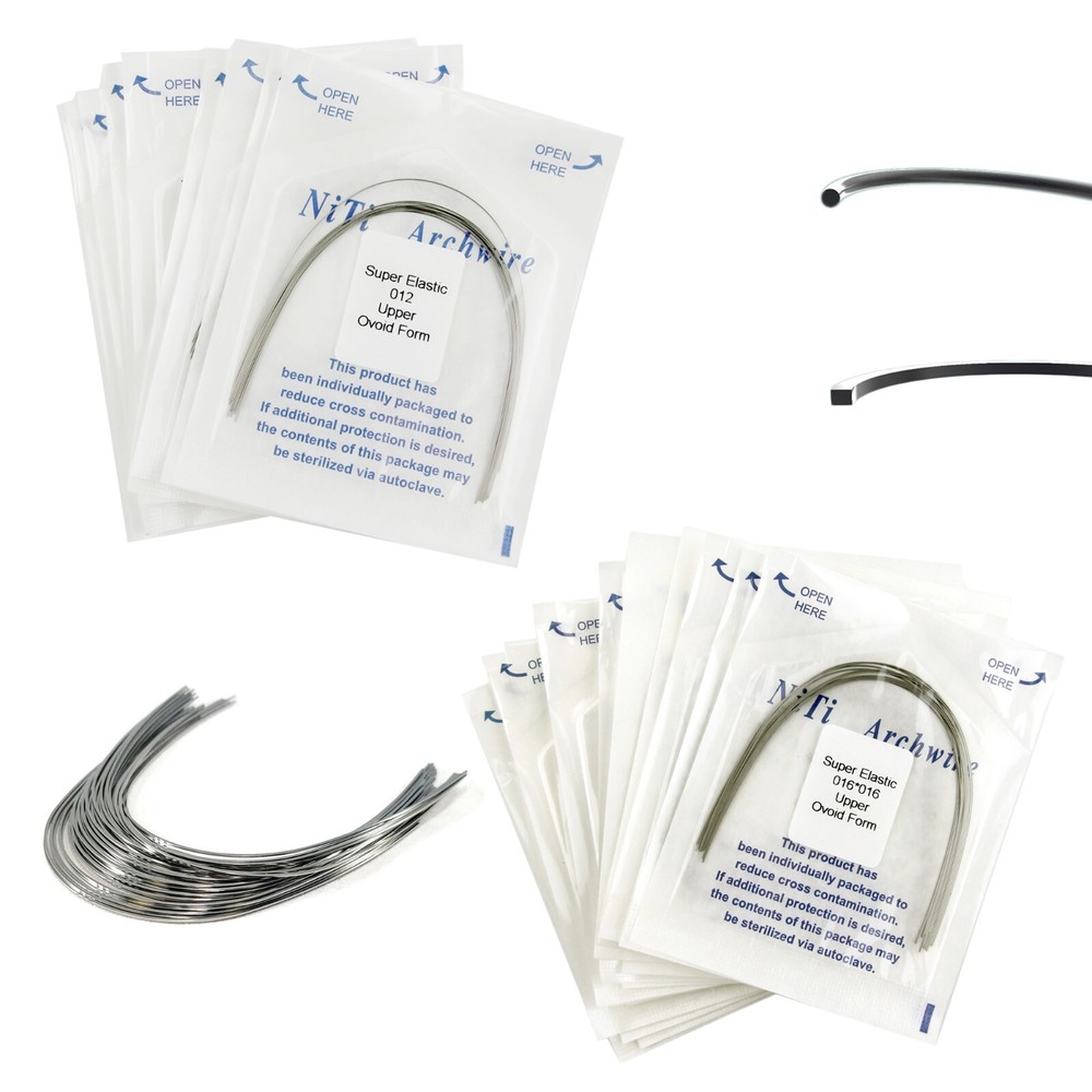 Dental Arch Wires Orthodontic Niti Elastic Ovoid Form Rectangular Upper Lower