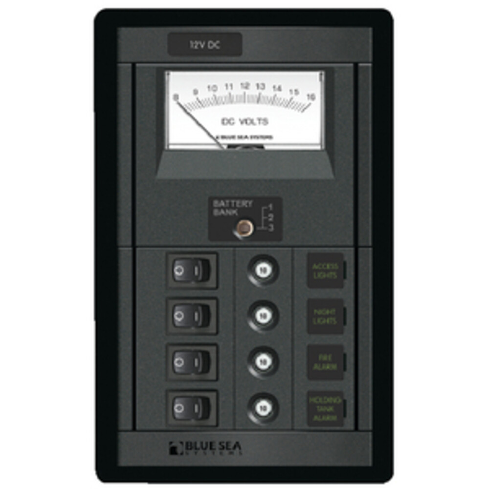 BLUE SEAS SYSTEMS INC. 1459 Panel 360 Dc 4P Switch Clb +Vm