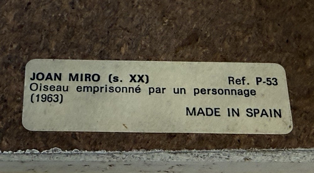 Vintage 60s Miró Hand Crafted Abstract Mounted Tile