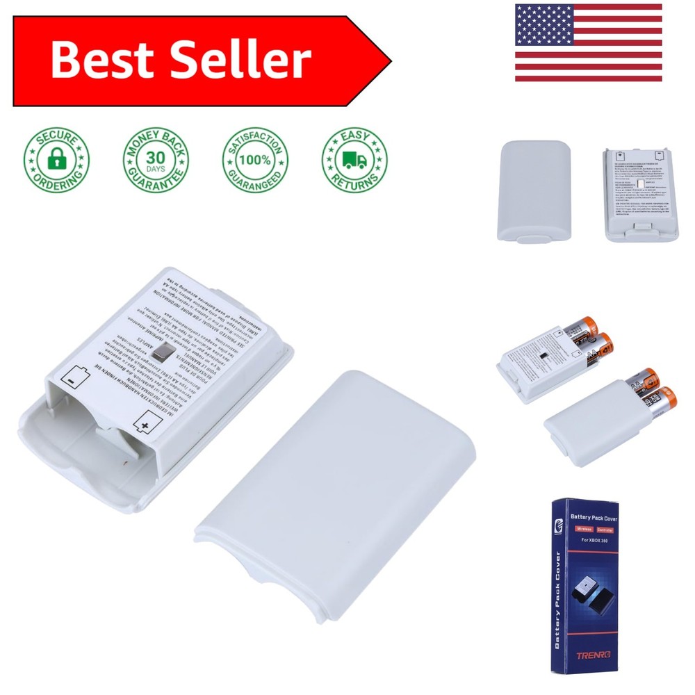Rechargeable White Battery Pack Covers for Xbox 360 Controller - 2 Count