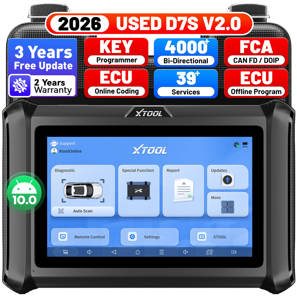 XTOOL D7S V2.0 All System Diagnostic Tool ECU Coding Bidirectional FCA Scanner