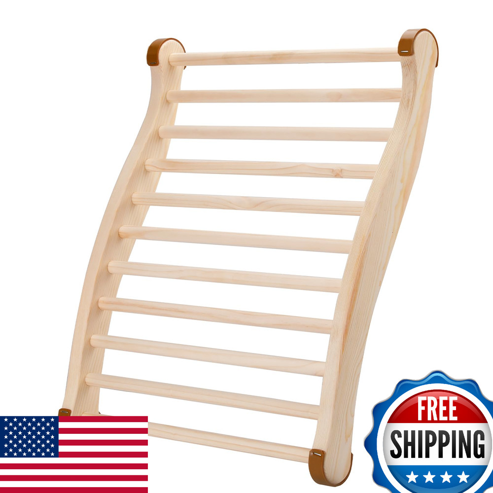 Sauna Backrest: Pine Wood, Ergonomic S-Shape, Non-Slip, Comfortable, IR Safe