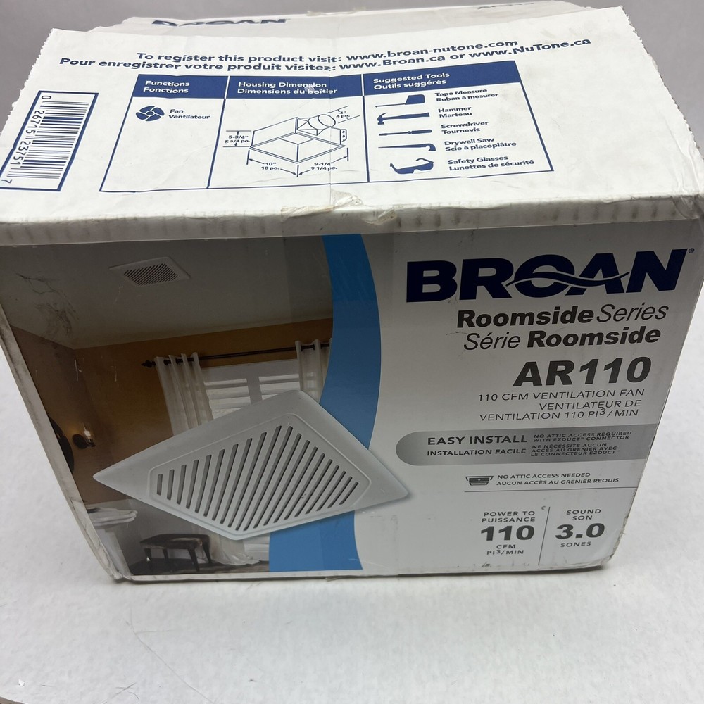 ROOMSIDE SERIES AR110/ 110 CFM VENTILATION FAN
