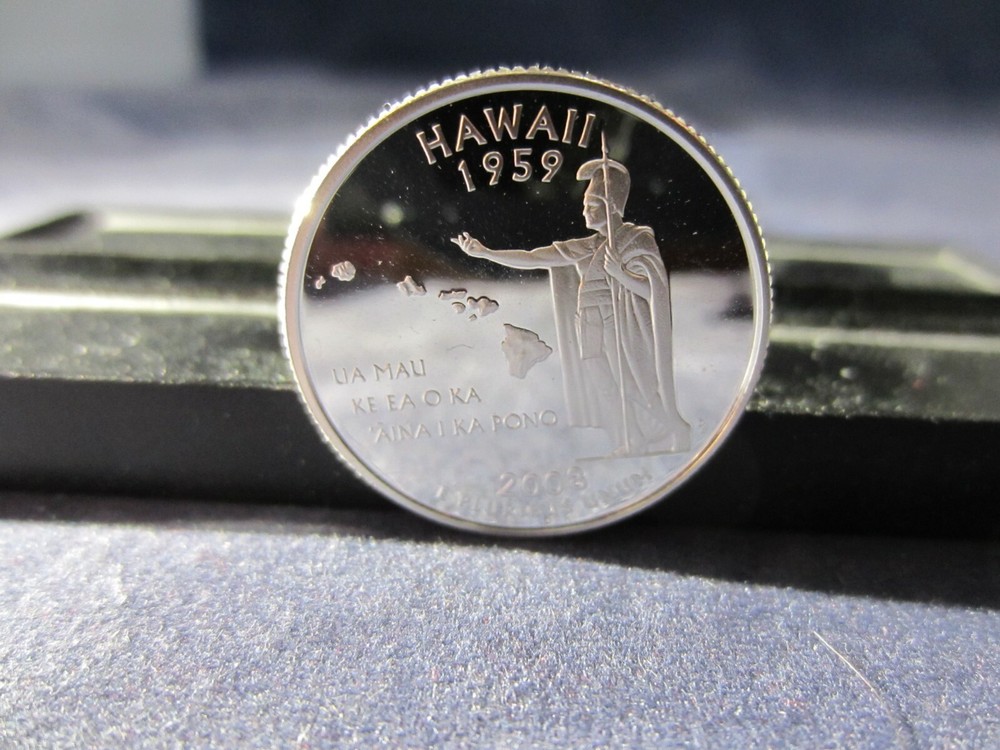 2008-S HAWAII Silver Quarter DEEP CAMEO MIRROR PROOF Upper Grading Range