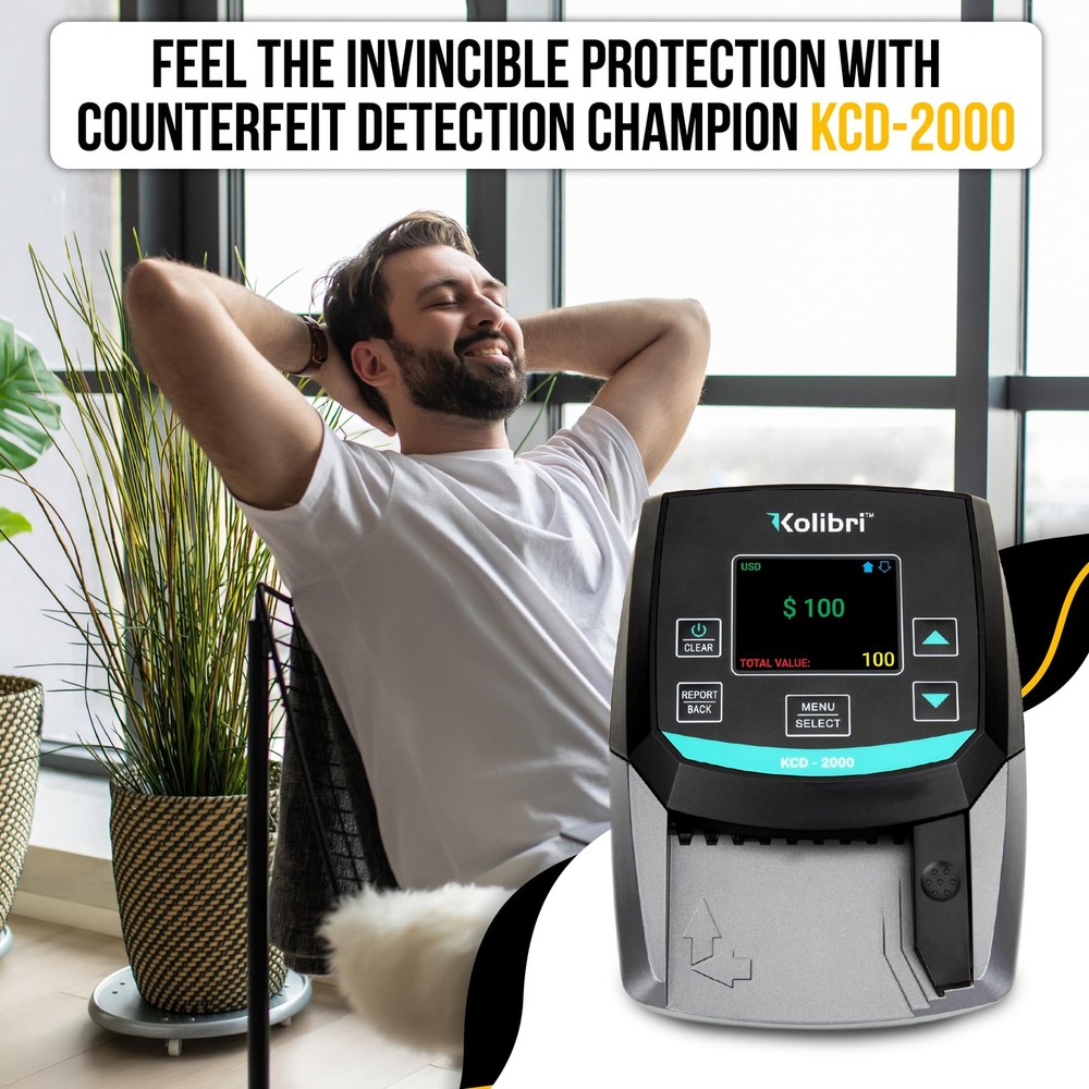 KCD-2000 Advanced Counterfeit Bill Detector | All-Orientation Counterfeit Det...