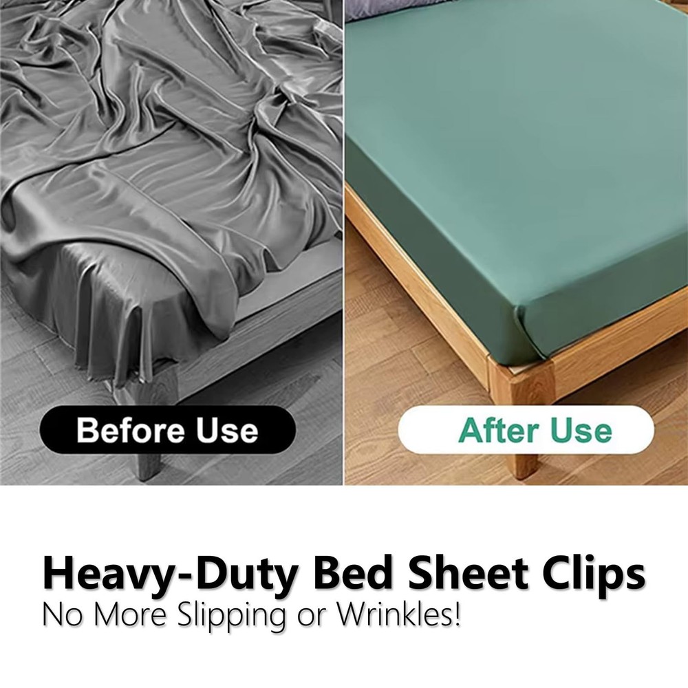 4 Pcs Bed Sheet Straps with Metal Clips Adjustable Fitted Bed Sheet Holders