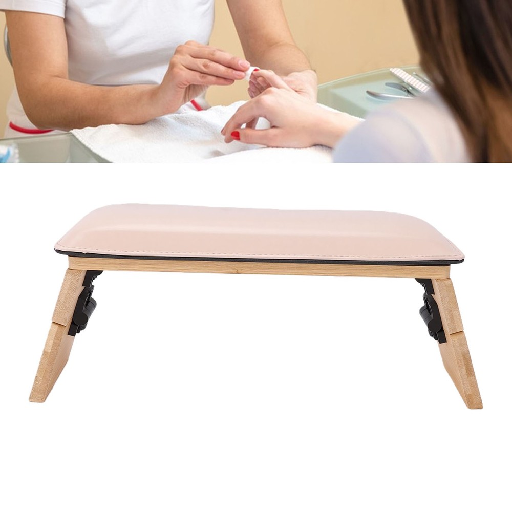 2-Foldable PU Leather Nail Hand Rest 3 Adjustable Heights For Nail Tech Salon