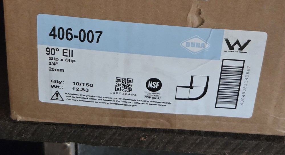 Dura 90° Ell Fitting 3/4"