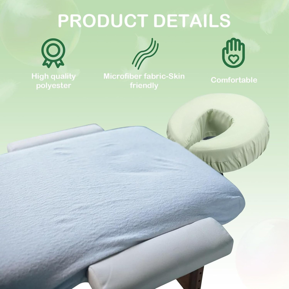 24 Pcs Face Cradle Covers for Massage Table Microfiber Reusable Soft Thicker Mas