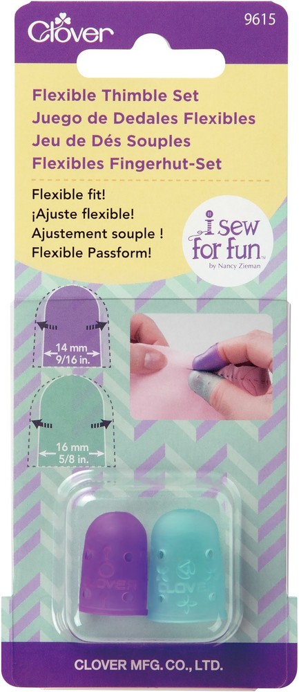 Clover I Sew For Fun Flexible Thimble Set 2/Pkg
