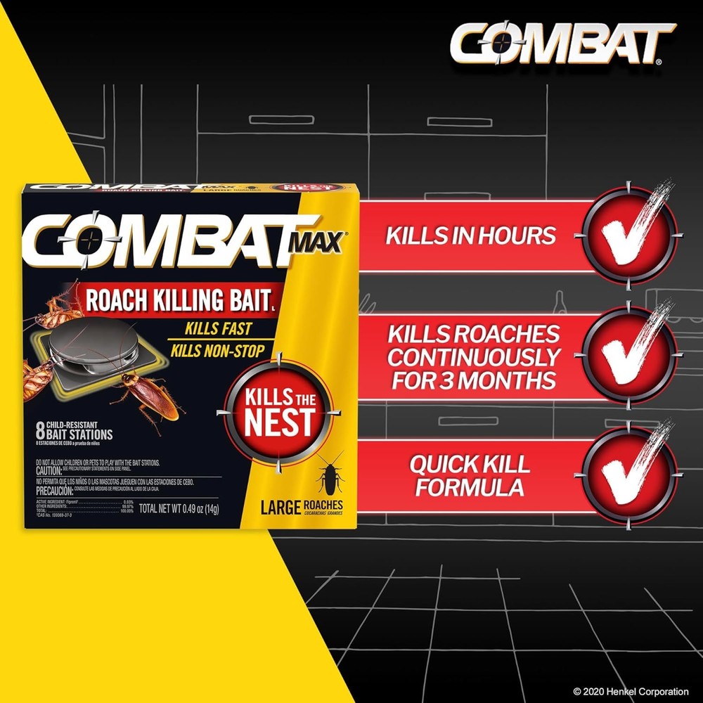 New Effective Max Large Roach Killing Bait, 8 Count Pack of 1