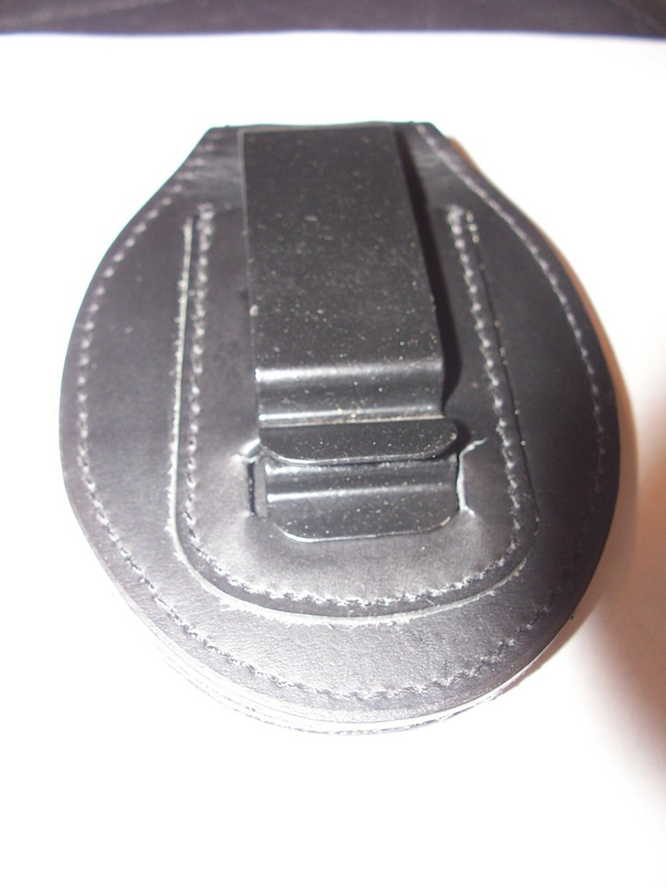 Concealed Weapons Permit Badge Holder Leather Belt Clip