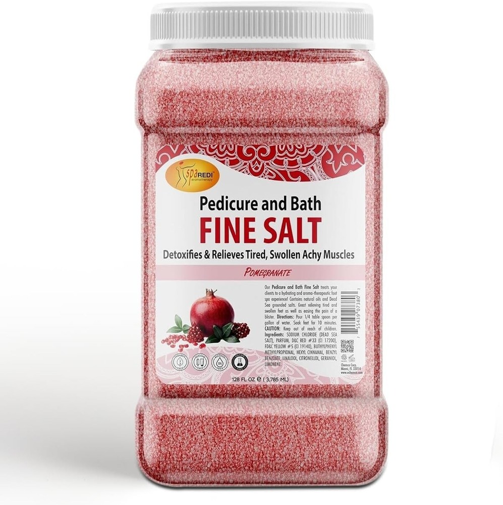 Spa Redi Pedi Bath Fine Salt Pomegranate 128 oz