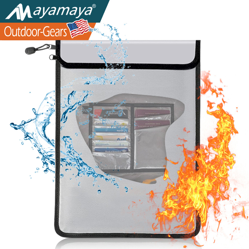 Fireproof Document Bag with Zipper Waterproof Fire Proof Money Storage Organizer