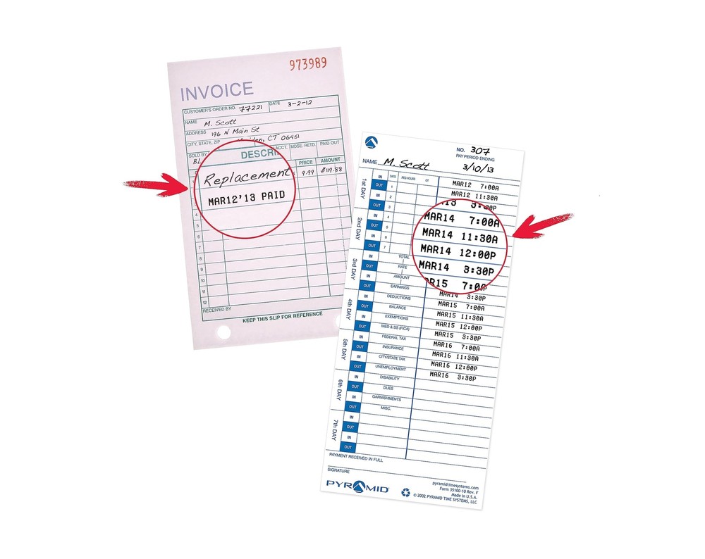 Pyramid Time Systems - Employment Time Clock & Document Stamp [3500ss] with S...